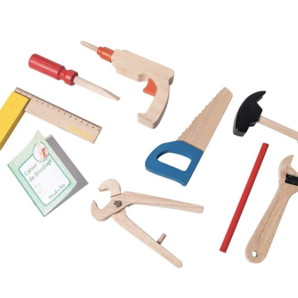 Moulin Roty - "Je Bricole" -I am Working -  Carpenter Wooden Tool Set and Valise - Picture 3 of 4